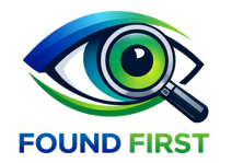 An eye with a magnifying glass over it for Found First SEO